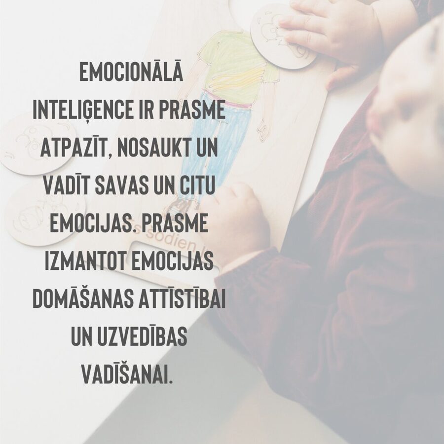 mocijas ietekmē bērna un mūsu pašu uzvedību, uzmanību, komunikāciju, saskarsmi. Jo vairāk mēs zinām par emocijām, jo ātrāk atrodam risinājumu.  Jau kopš pagājuša gadsimta deviņdesmitajiem gadiem tiek runāts par cilvēku emocionālo inteliģenci, par prasmi izprast emocijas,  kura personības attīstībā ir tikpat svarīga, cik intelektuālā attīstība. 